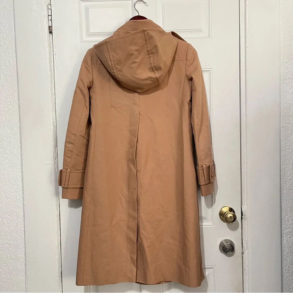 Carven Tan Hooded Trench‎ Coat Size 34 USA XS